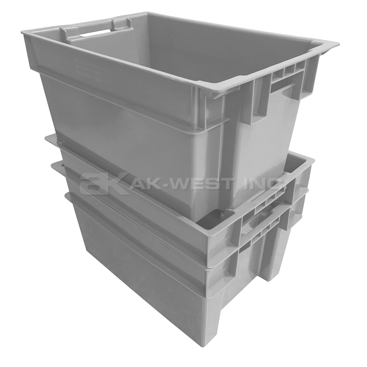Grey, 24" x 16" x 12", Solid Stack and Nest Container, (Alt. M/N: AC11051)