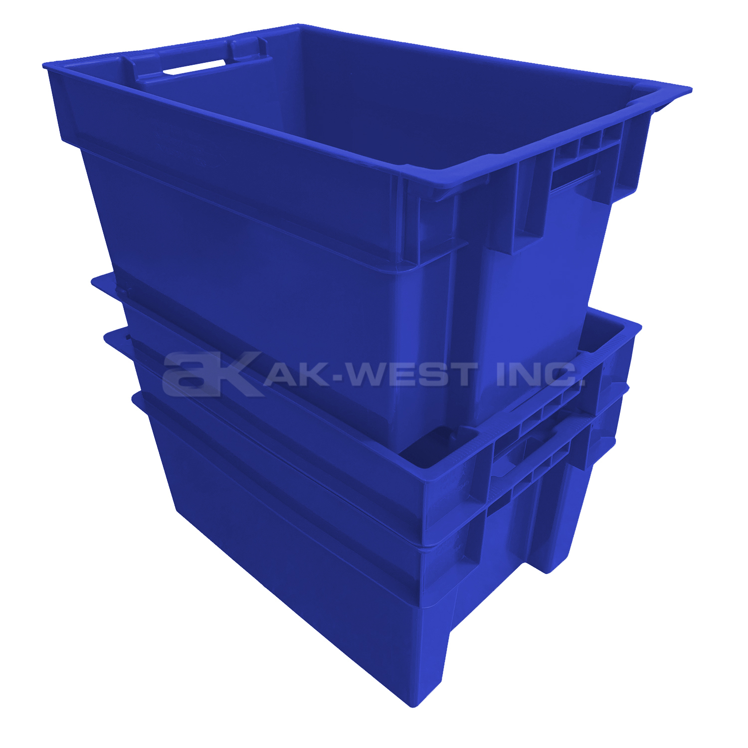 Blue, 24" x 16" x 12", Solid Stack and Nest Container, (Alt. M/N: AC11051)