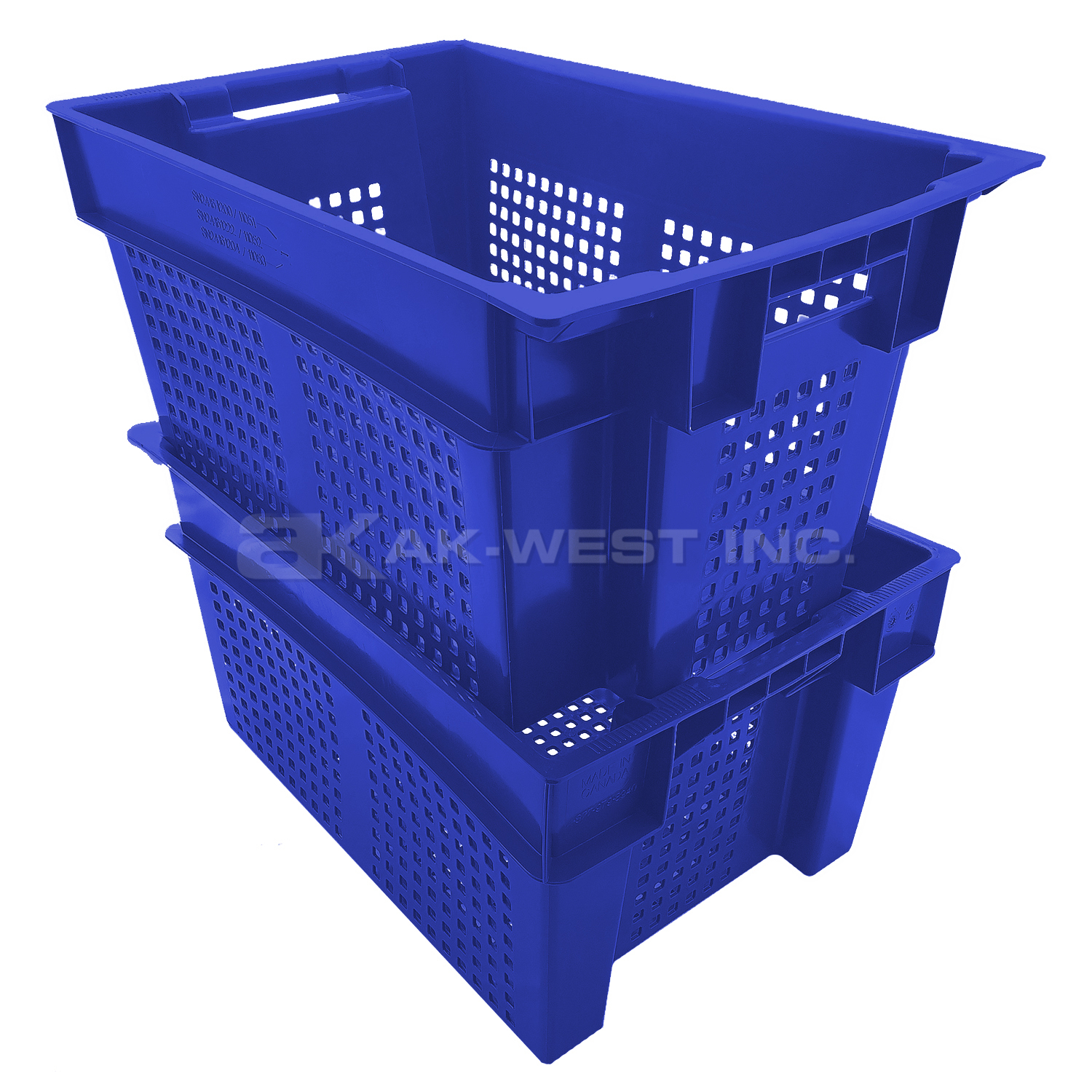 Blue, 24" x 16" x 12", Vented Stack and Nest Container, (Alt. M/N: AC11052)
