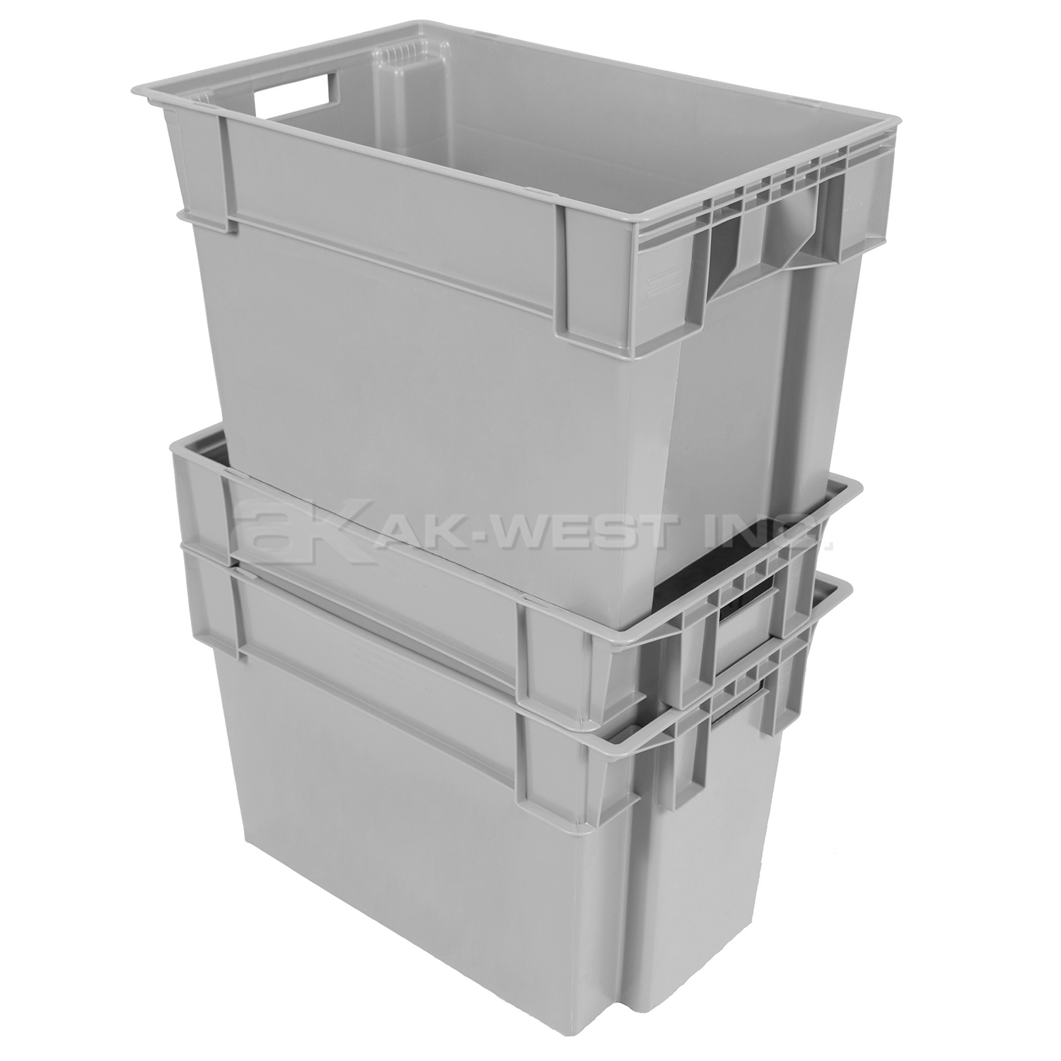 Grey, 24" x 16" x 16", Solid Stack and Nest Container, (Alt. M/N: AC11065)