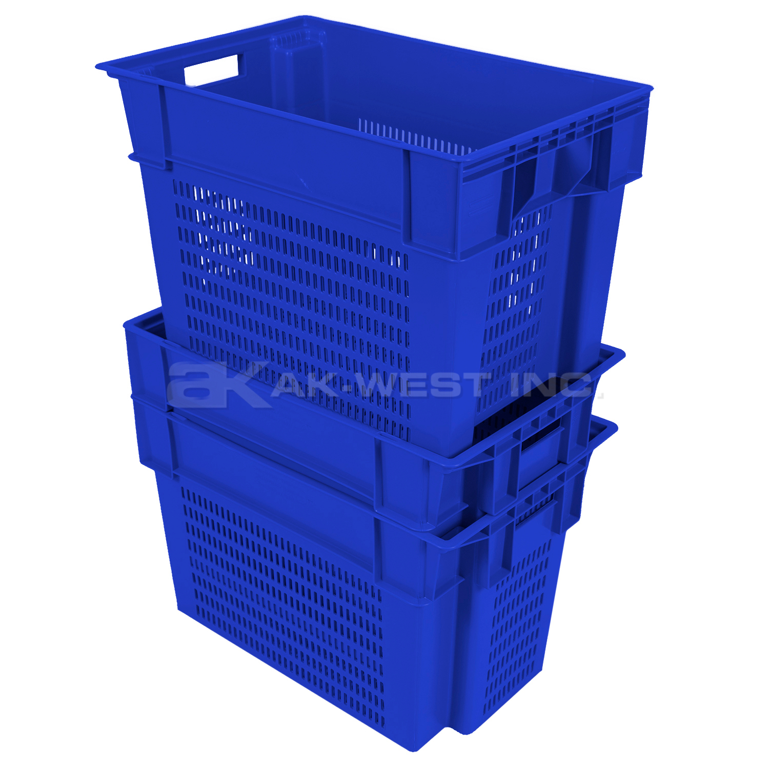 Blue, 24" x 16" x 16", Vented Stack and Nest Container, (Alt. M/N: AC11066)
