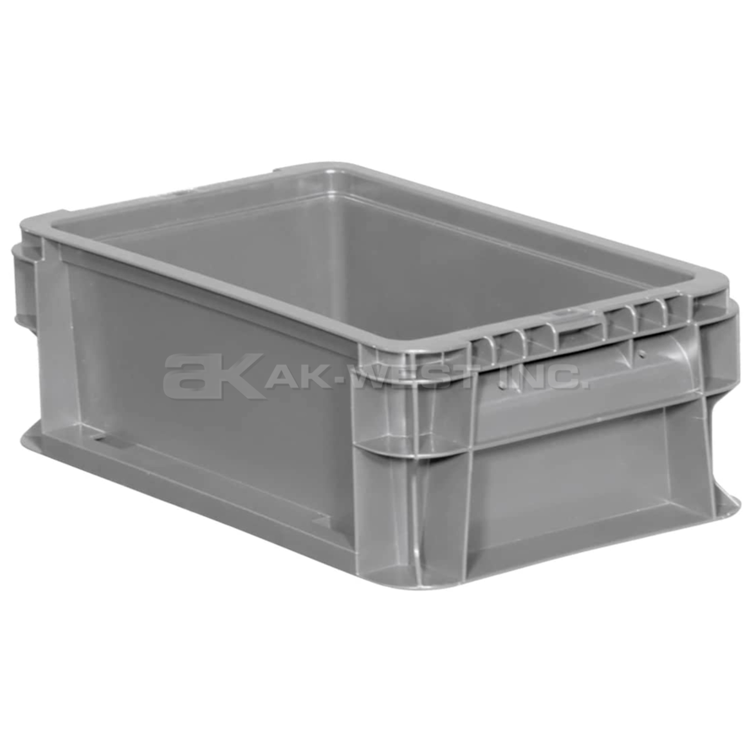 Grey, 24" x 15" x 5", Straight Wall Container
