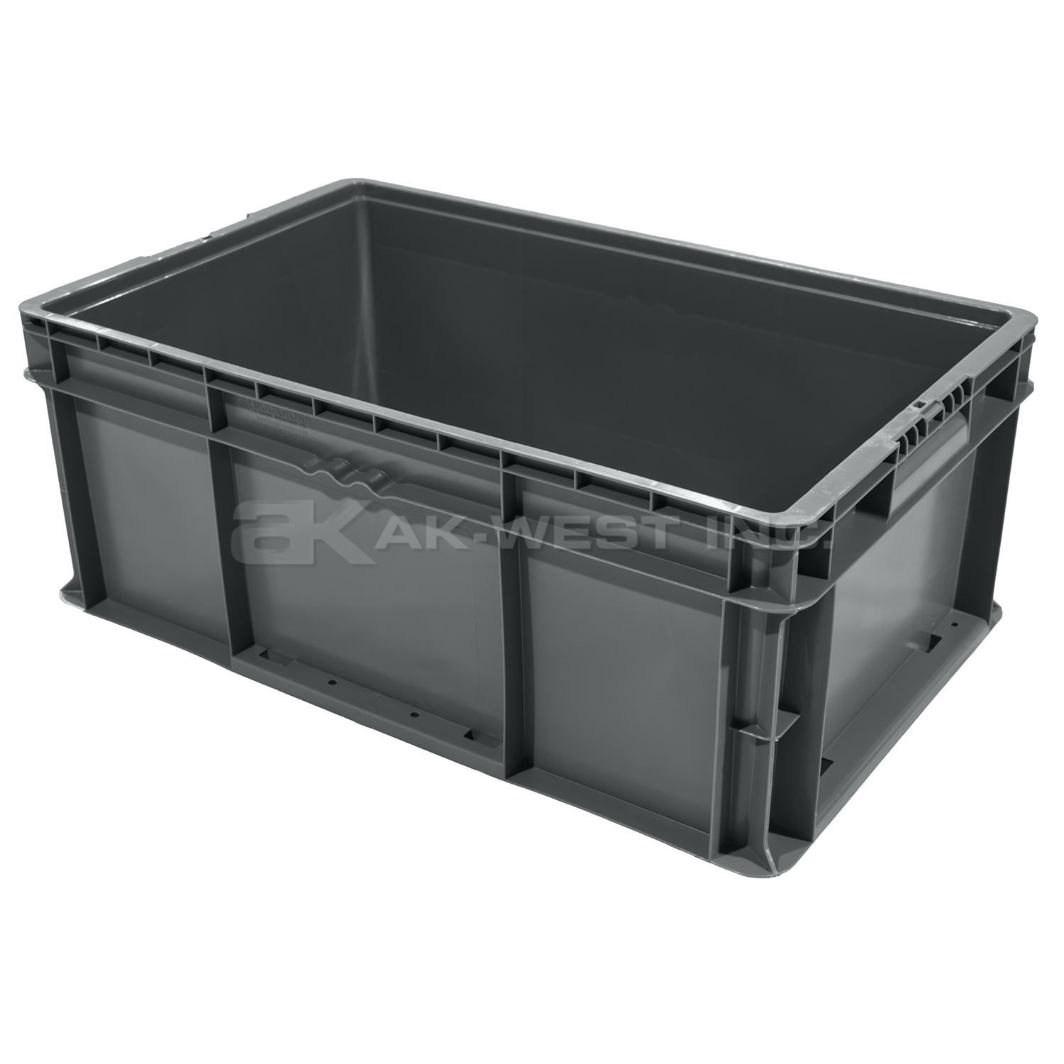 Grey, 24" x 15" x 9", Straight Wall Container