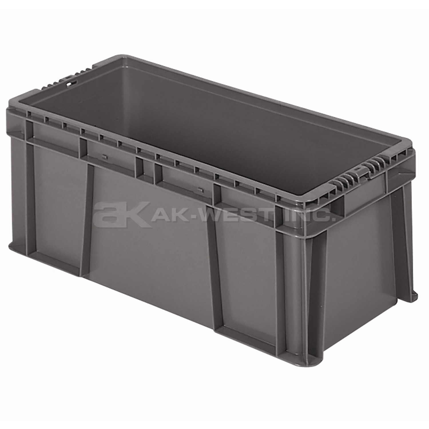 Grey, 24" x 15" x 11", Straight Wall Container