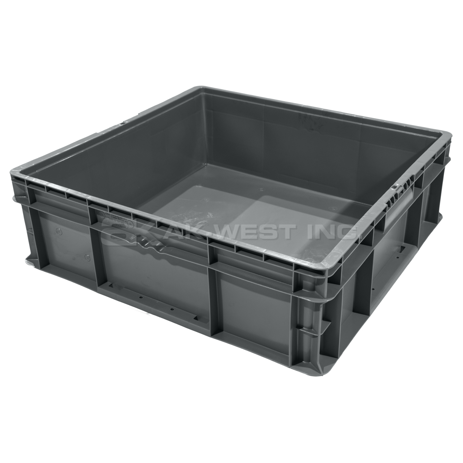 Grey, 24" x 22" x 7", Straight Wall Container