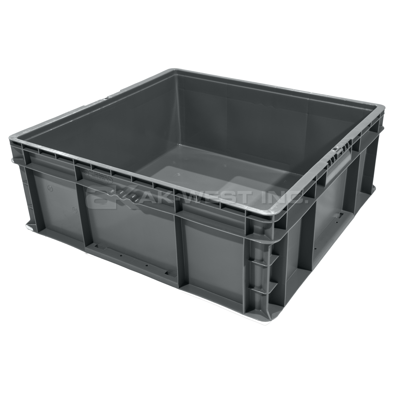 Grey, 24" x 22" x 9", Straight Wall Container