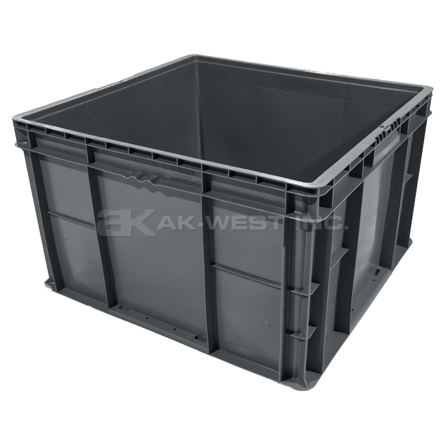 Grey, 24" x 22" x 14", Straight Wall Container