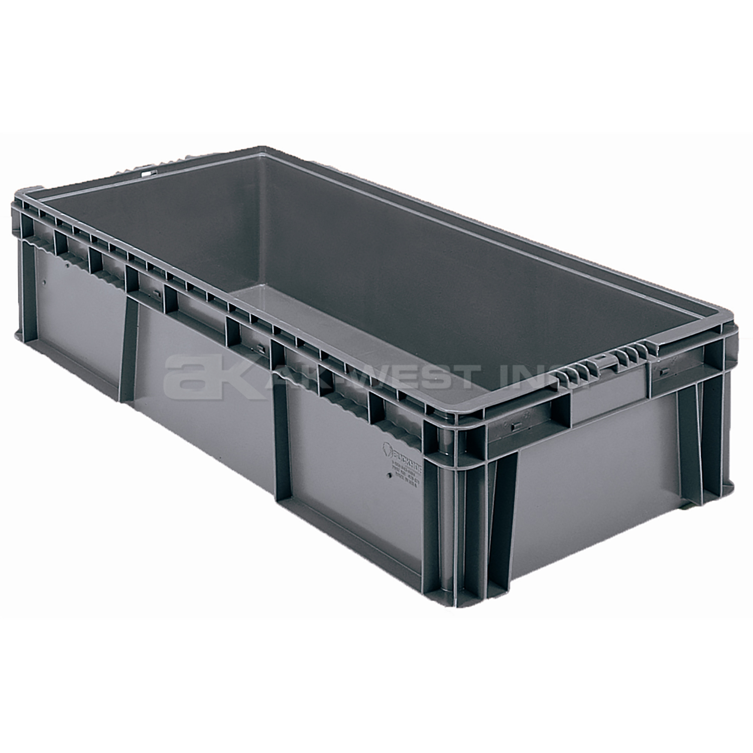 Grey, 32" x 15" x 8", Straight Wall Container