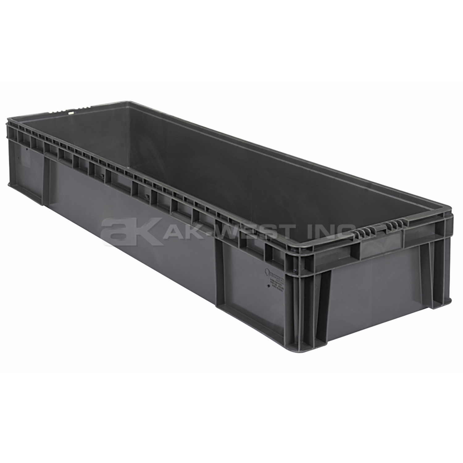 Grey, 48" x 15" x 8", Straight Wall Container