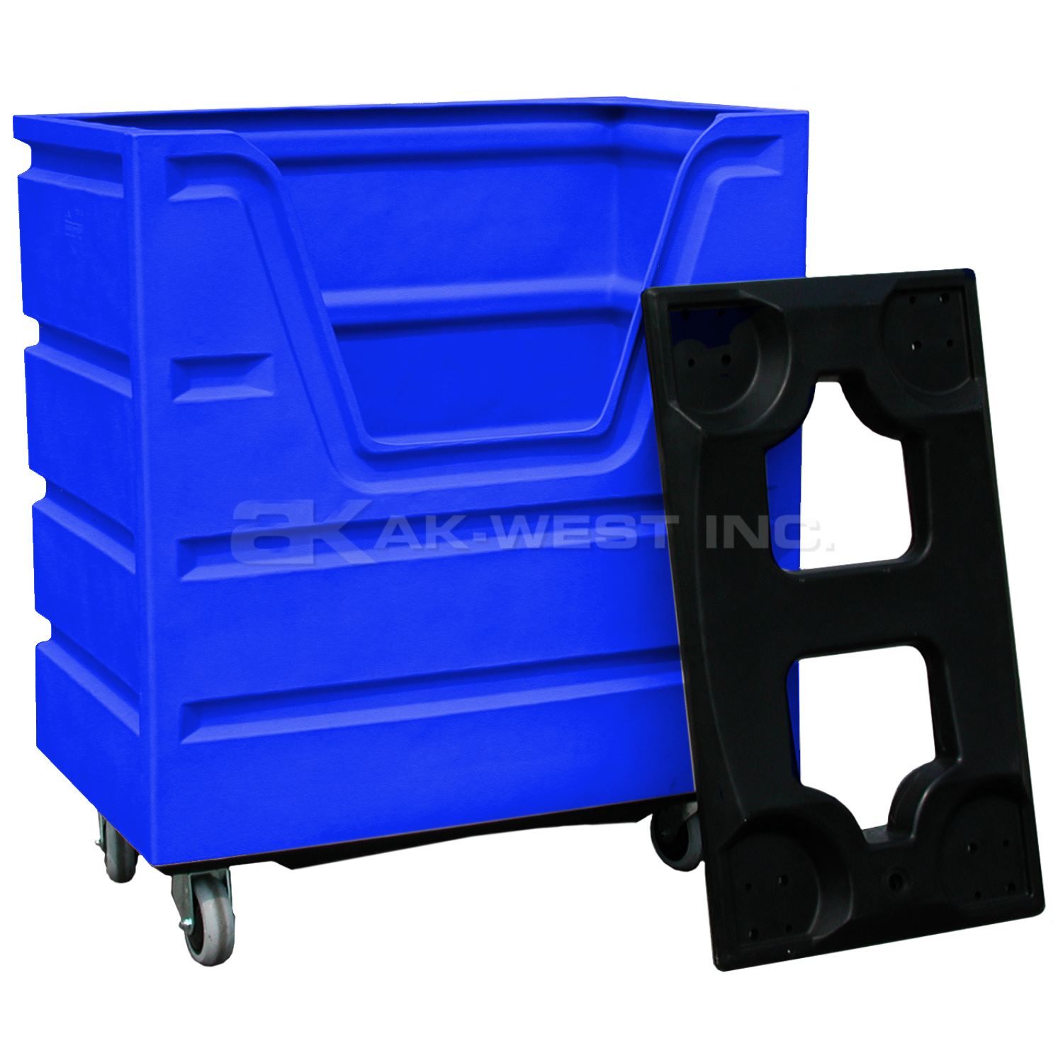 Blue, 48" x 28" x 55", 6" Corner Casters, 30 Bu. / 37 Cu. Ft., 1000lb Cap., Bulk Handling Starcart