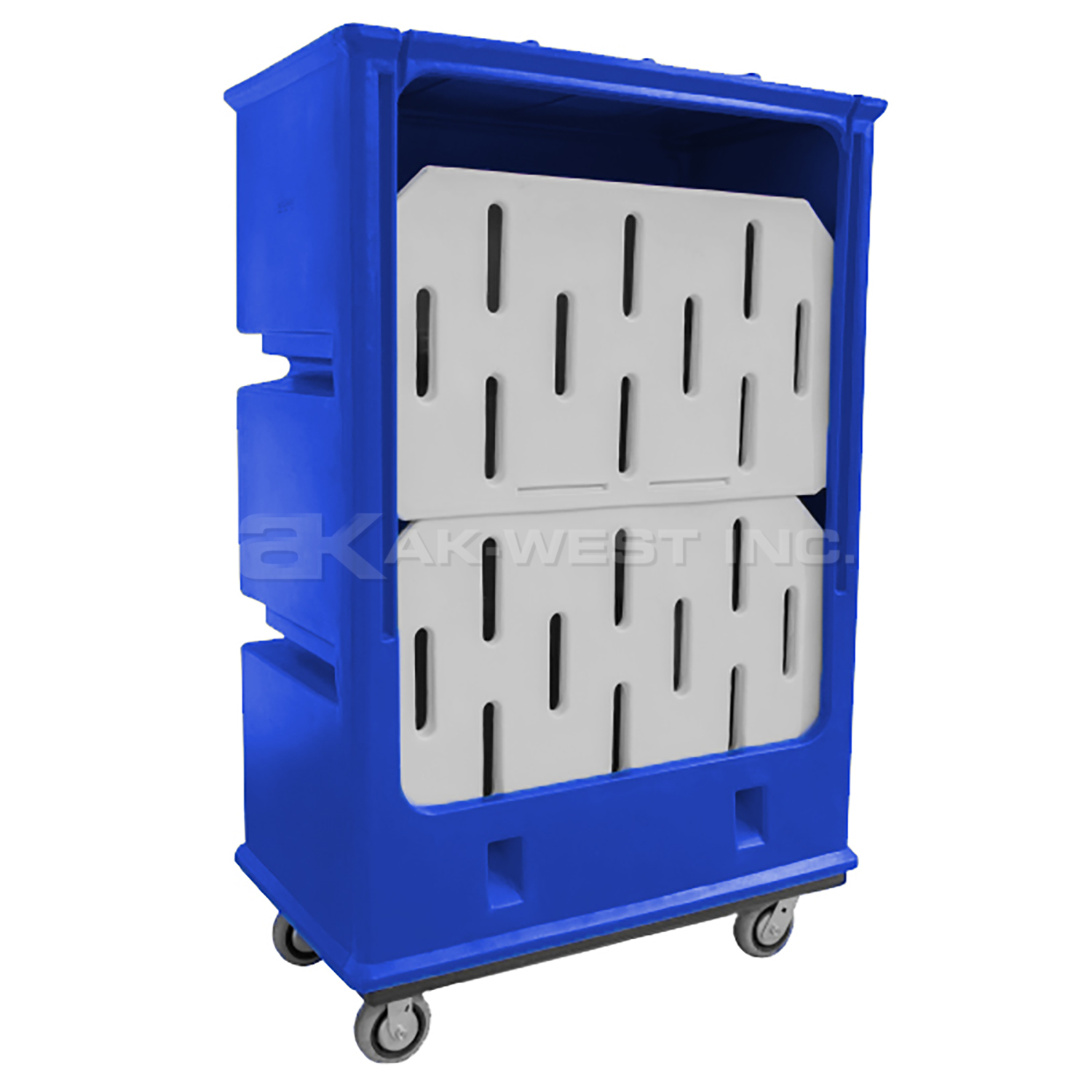 Blue, 48" x 28" x 73.5", 6" Corner Casters, 37 Bu. / 46 Cu. Ft., 1500lb Cap., Convertible Bulk Handling Starcart