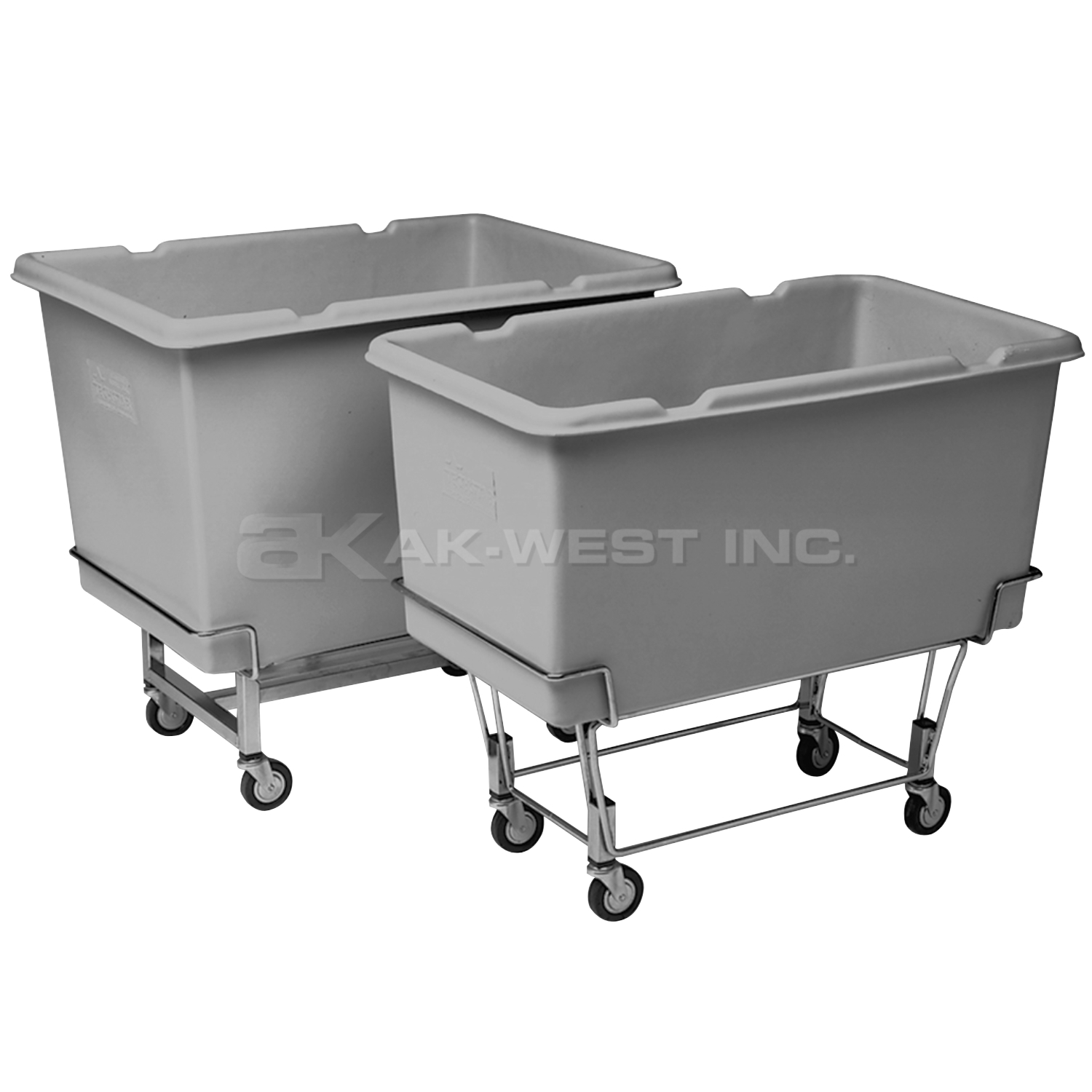 Grey, 33" x 19" x 28", 3" Corner Casters, 4 Bu. / 5 Cu. Ft., 200lb Cap., Elevated Starcart