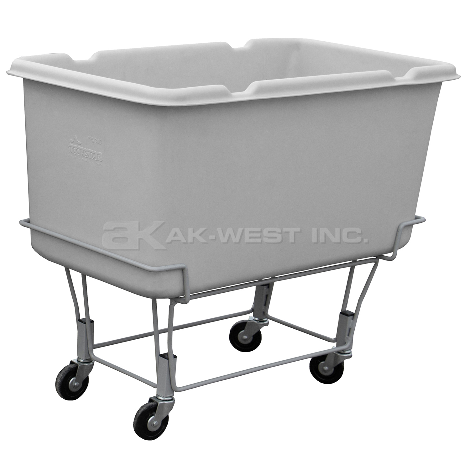Grey, 33" x 19" x 28", 3" Corner Casters, 4 Bu. / 5 Cu. Ft., 200lb Cap., Elevated Starcart