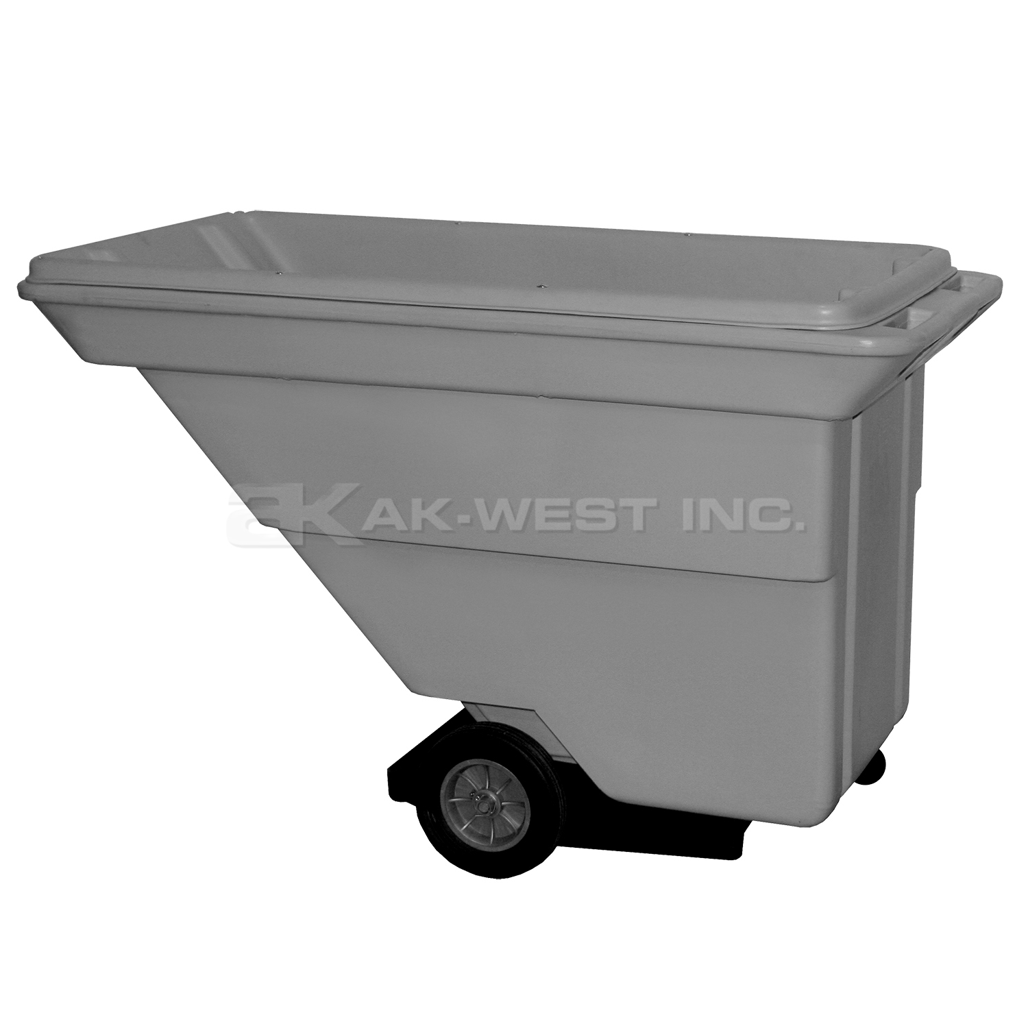 Grey, 58" x 29" x 38", 5/8 Cu. Yd., 1000lb Cap. Heavy Duty Tilt Truck