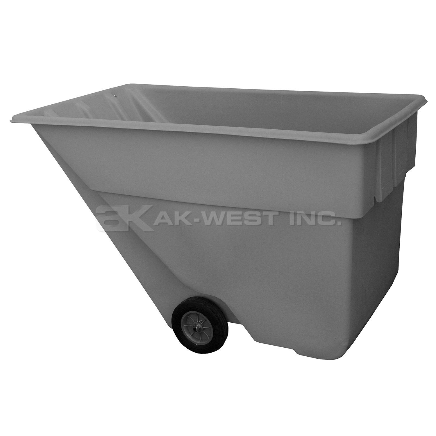 Grey, 63" x 35" x 40", 1.1 Cu. Yd., 500lb Cap. Medium Duty Tilt Truck