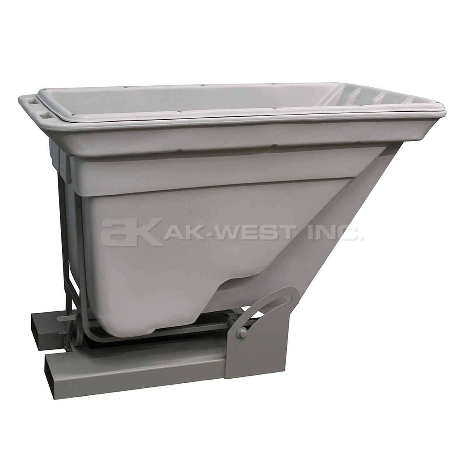 Grey, 67" x 35" x 45", 1.1 Cu. Yd., 1000lb Cap., Self Dumping Hopper