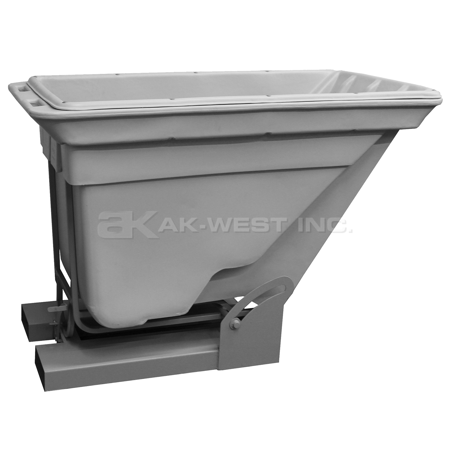 Grey, 67" x 35" x 45", 1.1 Cu. Yd., 1000lb Cap., Self Dumping Hopper