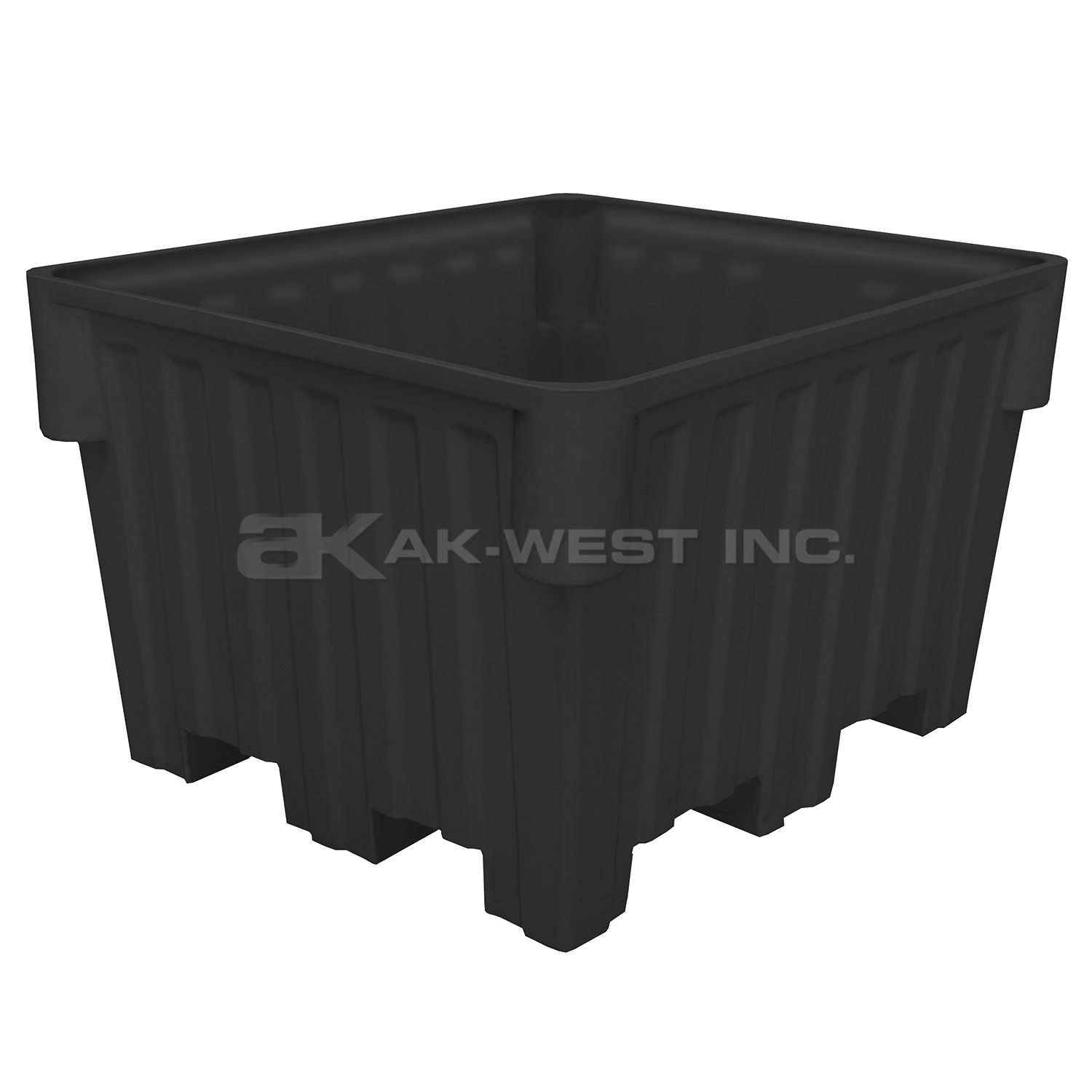 Black, 48" x 42" x 30", 24 Cu. Ft., 1200lb Cap., Nesting Forklift Bin w/o Lid