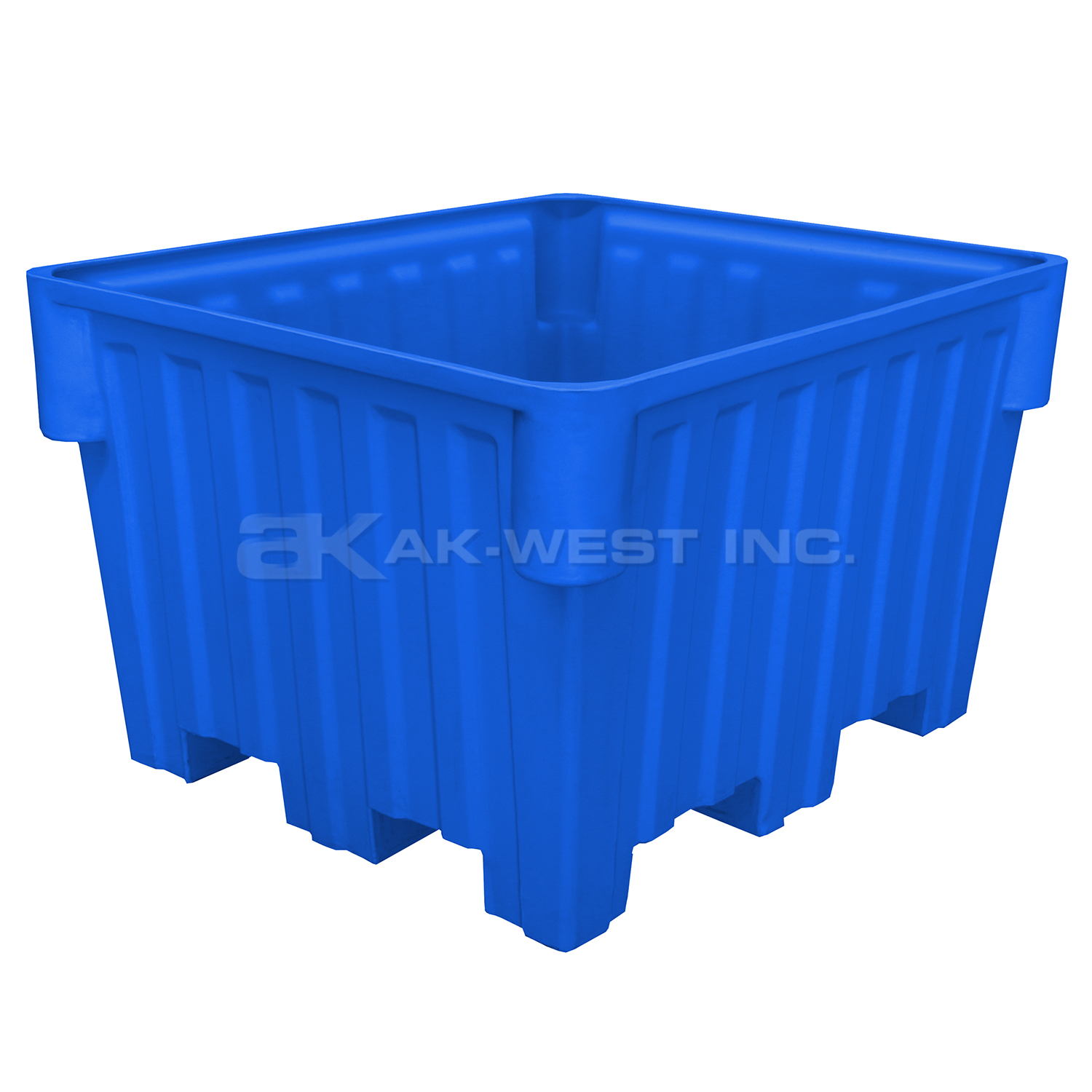 Blue, 48" x 42" x 30", 24 Cu. Ft., 1200lb Cap., Nesting Forklift Bin w/o Lid