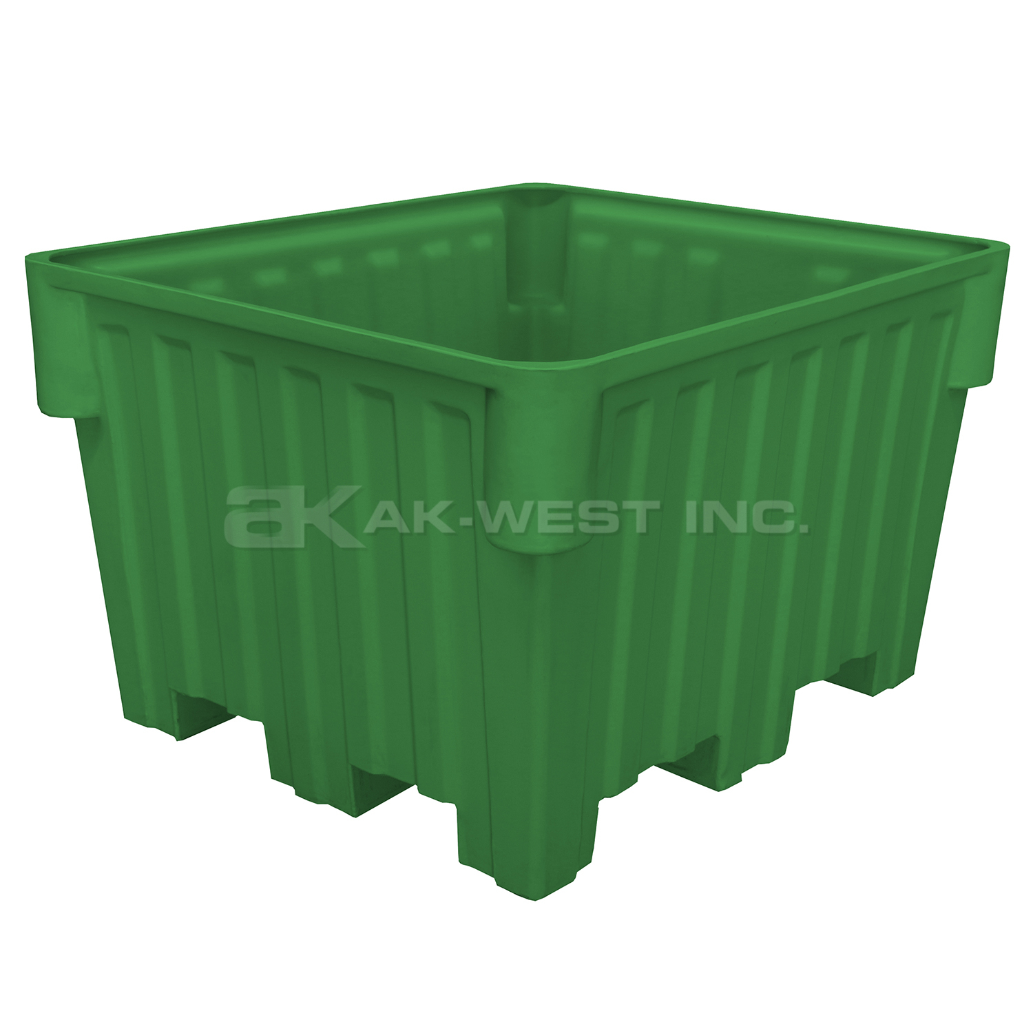 Green, 48" x 42" x 30", 24 Cu. Ft., 1200lb Cap., Nesting Forklift Bin w/o Lid