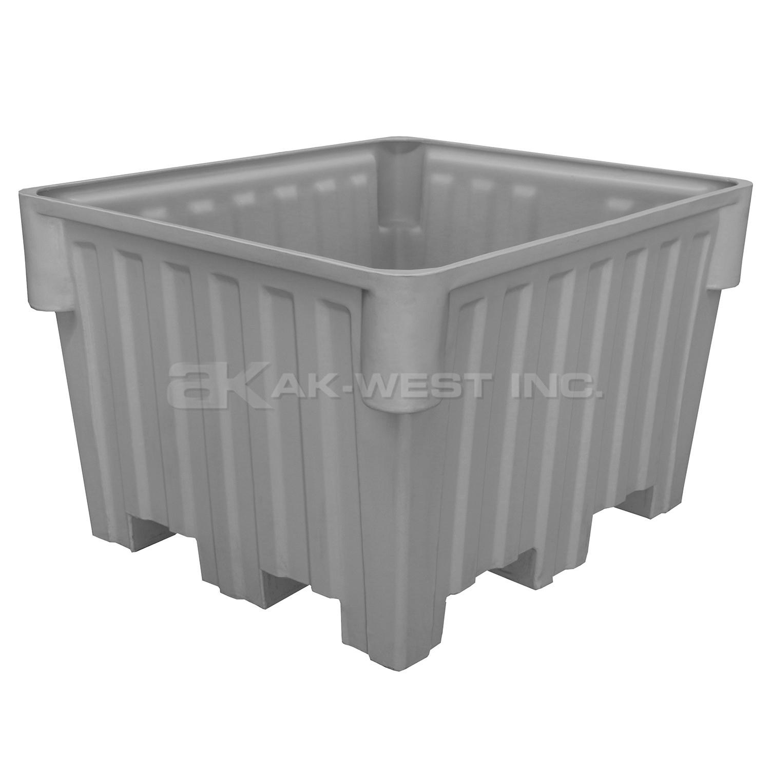 Grey, 48" x 42" x 30", 24 Cu. Ft., 1200lb Cap., Nesting Forklift Bin w/o Lid
