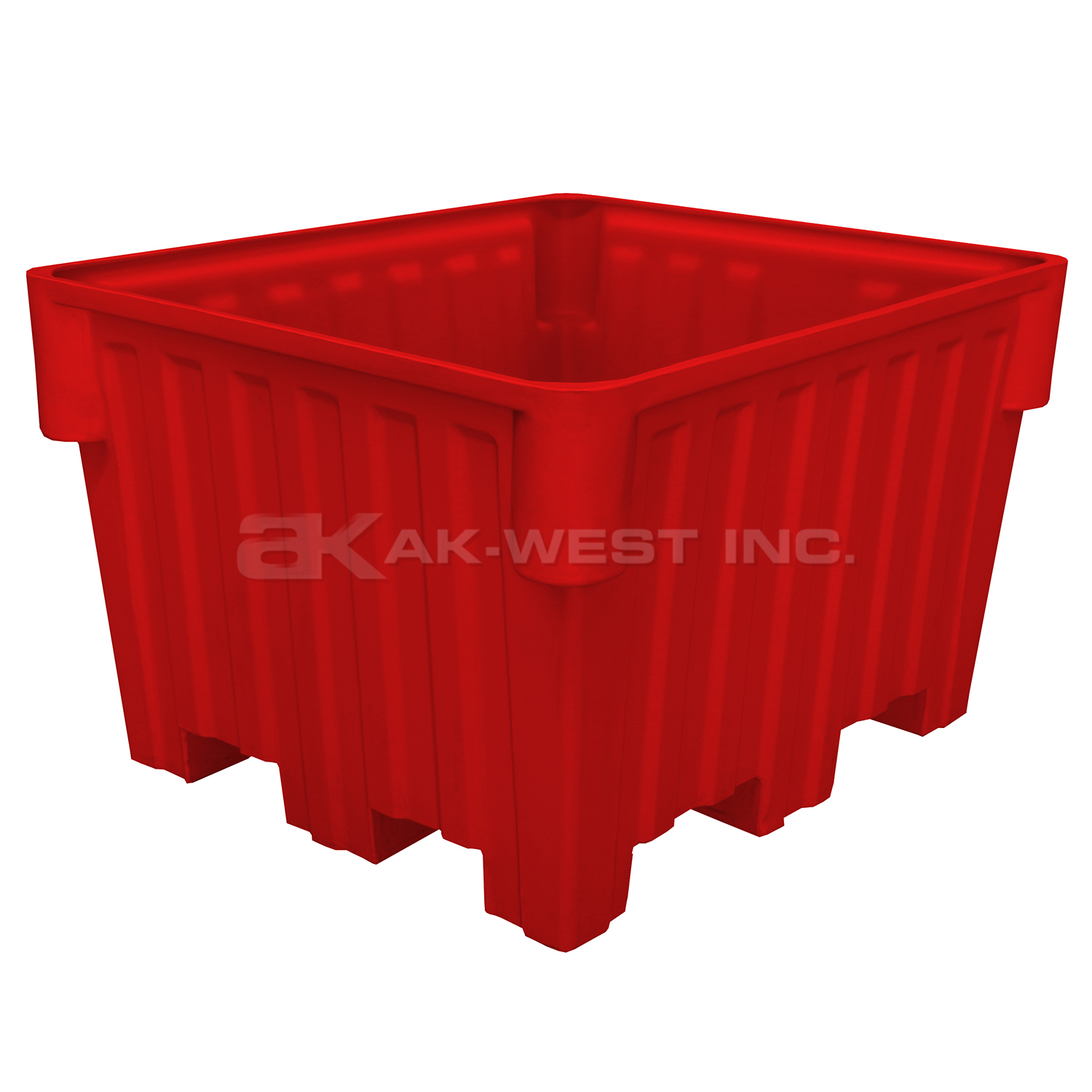 Red, 48" x 42" x 30", 24 Cu. Ft., 1200lb Cap., Nesting Forklift Bin w/o Lid