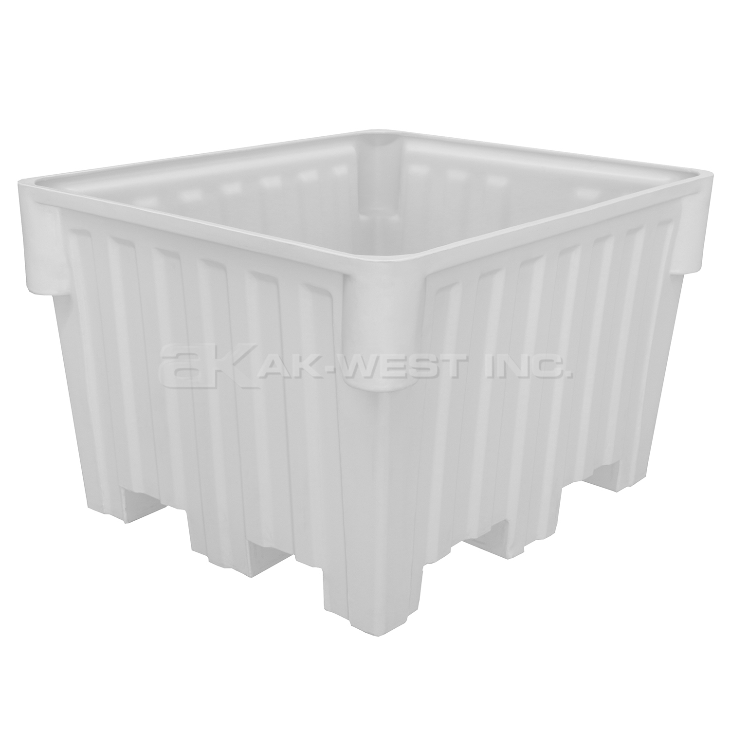 White, 48" x 42" x 30", 24 Cu. Ft., 1200lb Cap., Nesting Forklift Bin w/o Lid