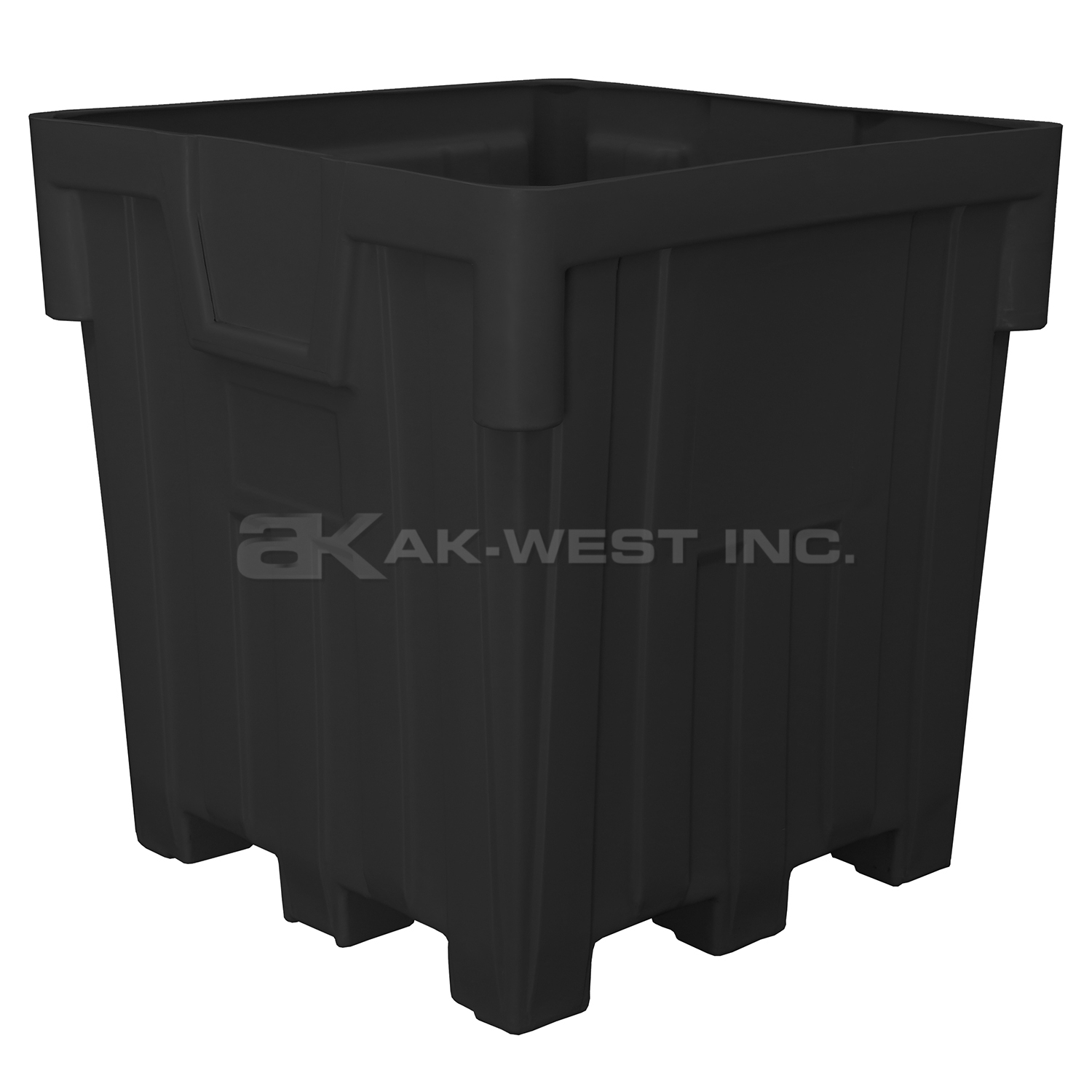 Black, 44" x 44" x 46", 38 Cu. Ft., 2000lb Cap., Nesting Forklift Bin w/o Lid