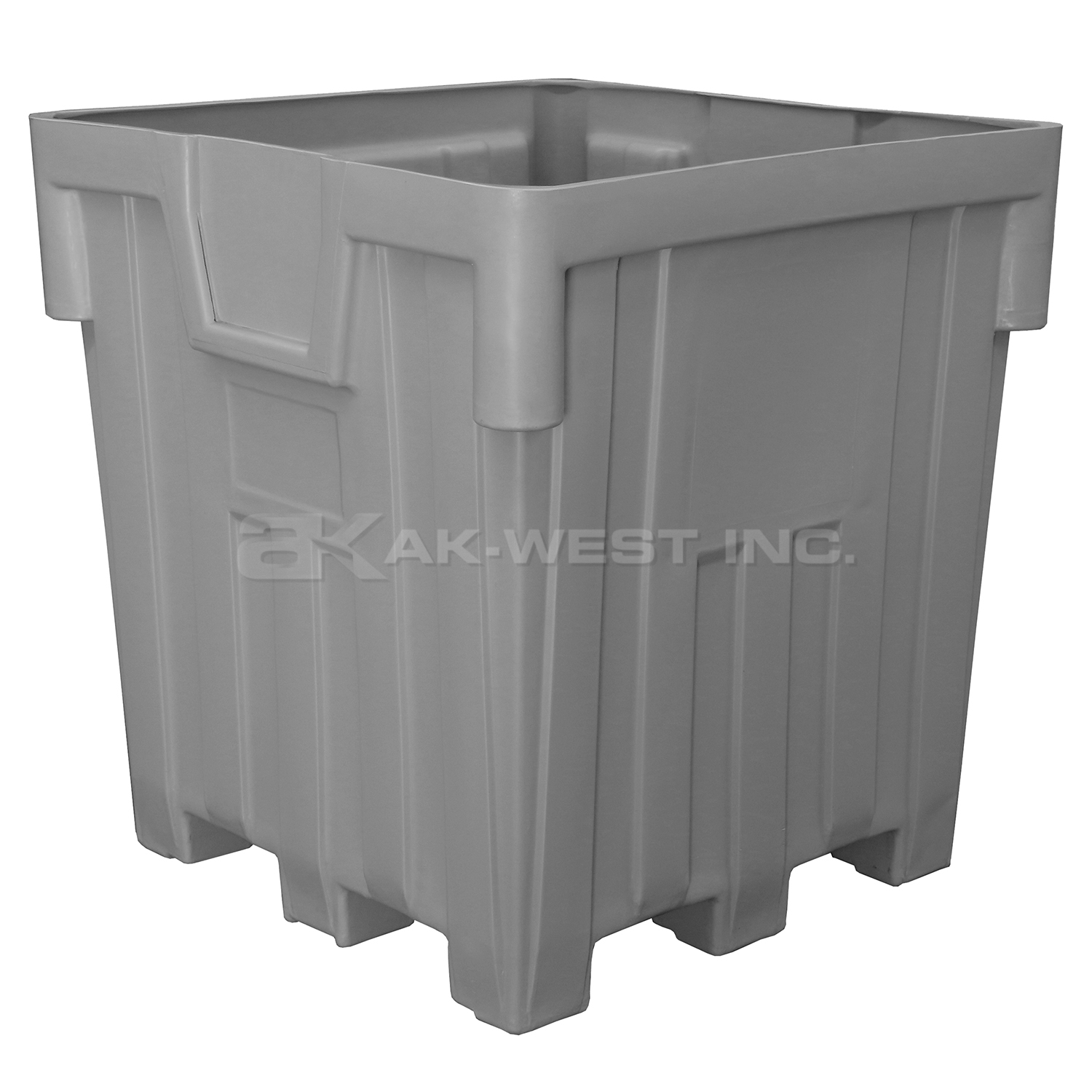 Grey, 44" x 44" x 46", 38 Cu. Ft., 2000lb Cap., Nesting Forklift Bin w/o Lid
