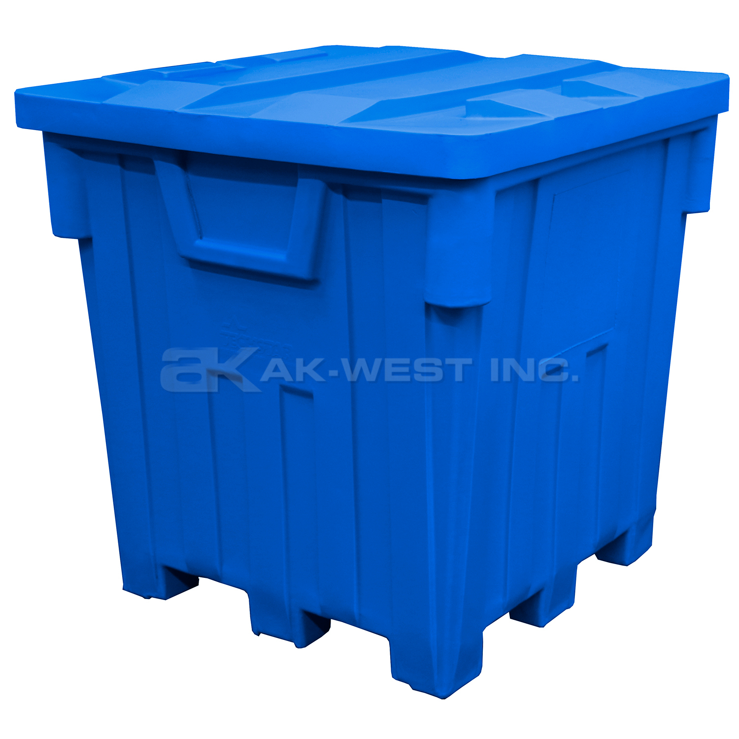 Blue, 44" x 44" x 46", 38 Cu. Ft., 2000lb Cap., Nesting Forklift Bin w/ Lid
