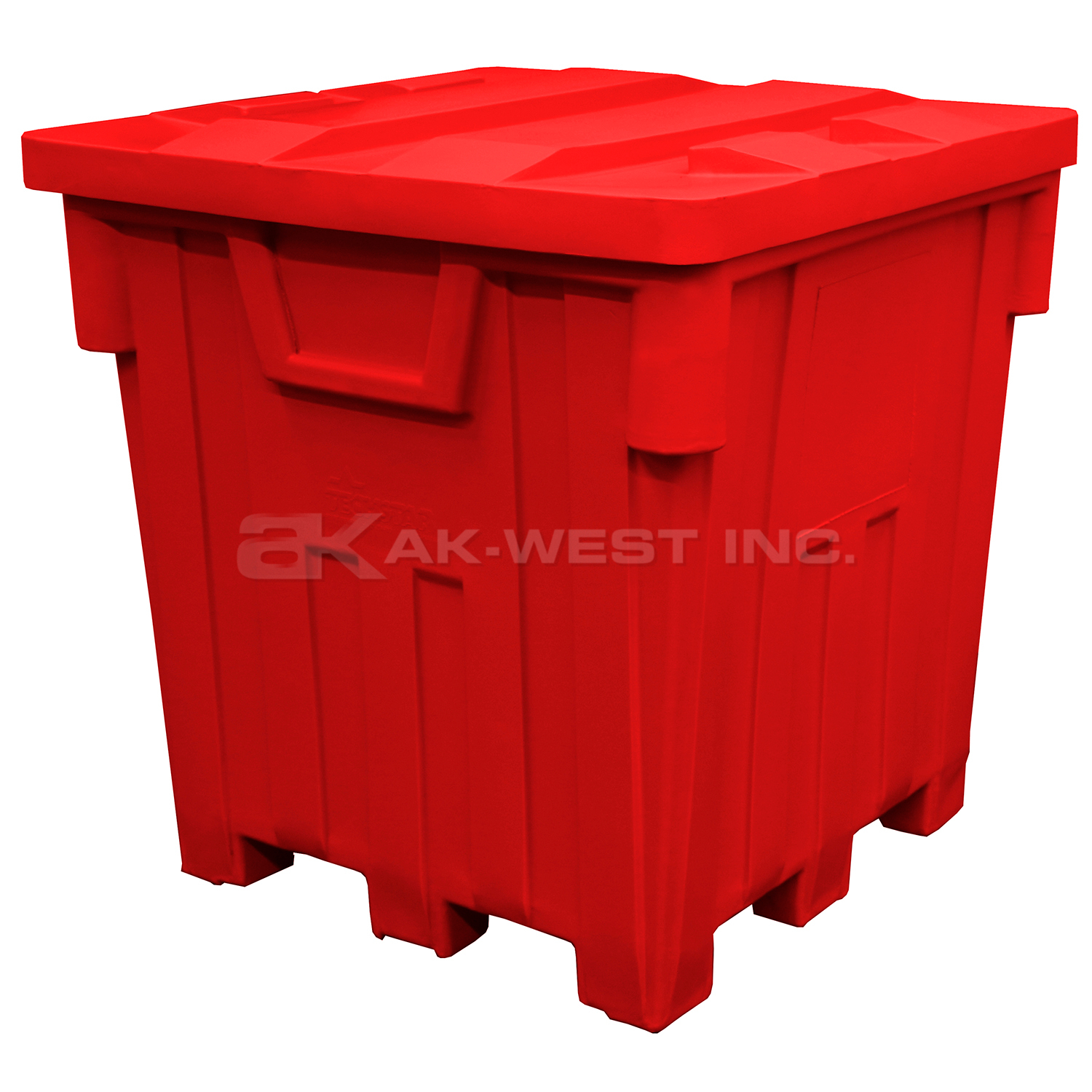 Red, 44" x 44" x 46", 38 Cu. Ft., 2000lb Cap., Nesting Forklift Bin w/ Lid