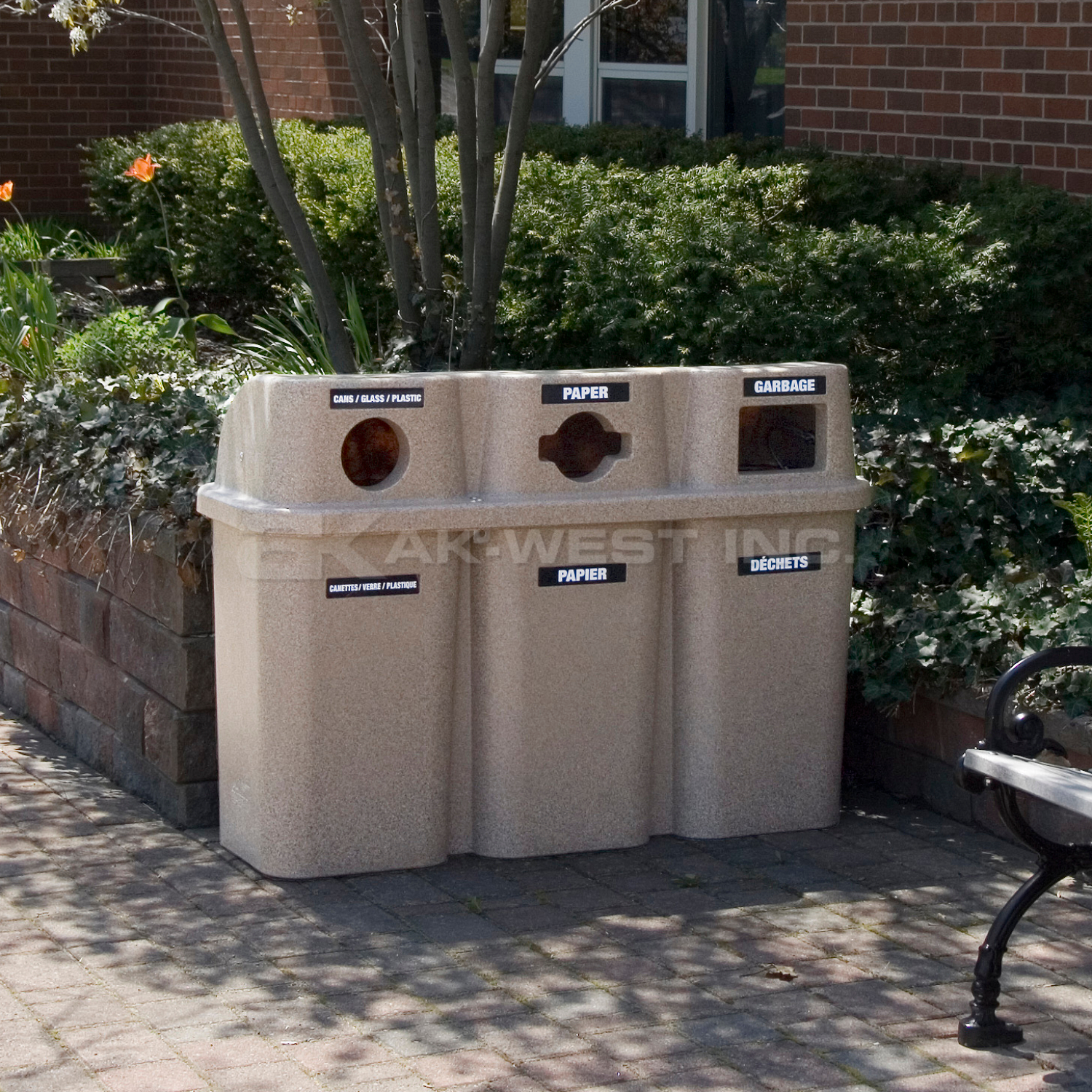 Sandstone , 54" x 19" x 38", 18 Gal. x 3 / 82 Litres x 3, Trio Bullseye