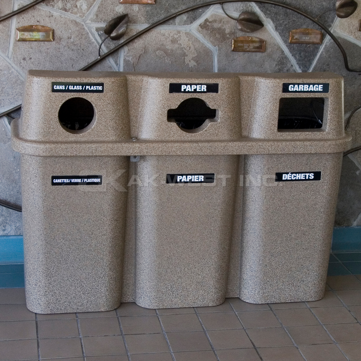 Sandstone , 54" x 19" x 38", 18 Gal. x 3 / 82 Litres x 3, Trio Bullseye