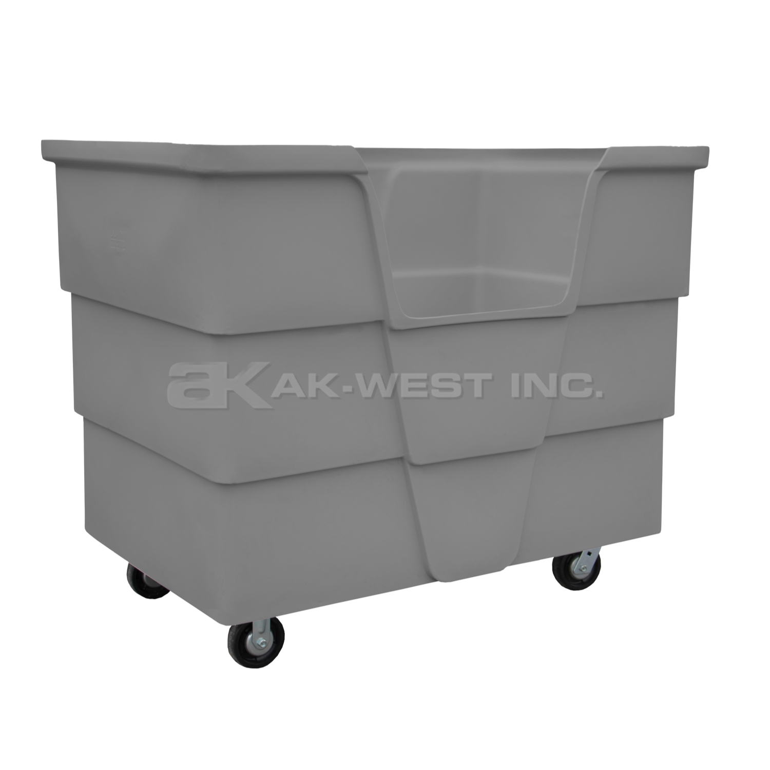 Grey, 65" x 45" x 52", 5" Corner Casters, 48 Bu. / 60 Cu. Ft., 900lb Cap., Jumbo Starcart