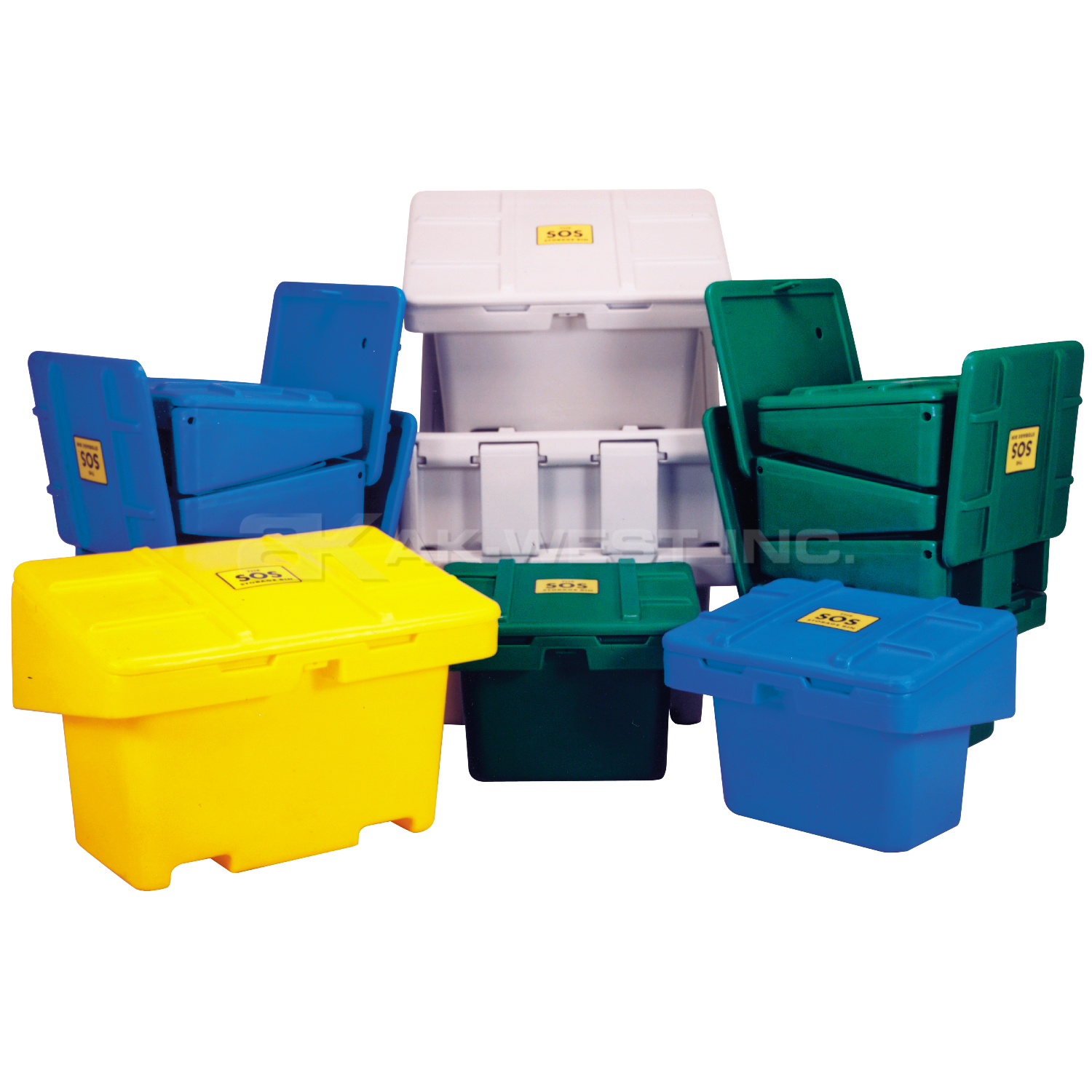 Yellow, 48" x 33" x 34", 18.5 Cu. Ft. / 1750lb Cap., SOS Storage Bin