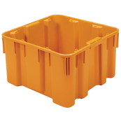 Orange, 19" x 19" x 10-1/2", Stack and Nest Container, w/ Holes