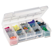 Clear, 11" x 7" x 2-3/8" Storage Case, 15 Compartments (6 Per Carton)