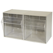 Beige, 12-5/16" x 23-5/8" x 14", 2 Compartment, Tilt View Bin (1 Per Carton)