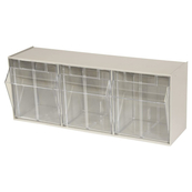 Beige, 7-7/8" x 23-5/8" x 9-7/16", 3 Compartment, Tilt View Bin (1 Per Carton)
