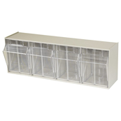 Beige, 6-3/4" x 23-5/8" x 8-3/16", 4 Compartment, Tilt View Bin (1 Per Carton)