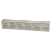 Beige, 3-3/4" x 23-5/8" x 4-1/2", 6 Compartment, Tilt View Bin (1 Per Carton)