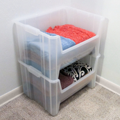 Clear, 15-1/4" x 19-7/8" x 12-7/16" Stack and Store Bin (3 Per Carton)