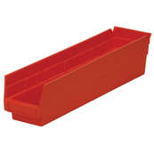 Red, 17-7/8" x 4-1/8" x 4" Shelf Bin (12 Per Carton)
