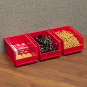 Red, 5-3/8" x 4-1/8" x 3" Hanging and Stacking Bin (24 Per Carton)