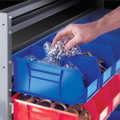 Red, 7-3/8" x 4-1/8" x 3" Hanging and Stacking Bin (24 Per Carton)