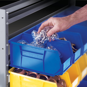 Blue, 7-3/8" x 4-1/8" x 3" Hanging and Stacking Bin (24 Per Carton)