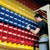 Red, 10-7/8" x 5-1/2" x 5" Hanging and Stacking Bin (12 Per Carton)