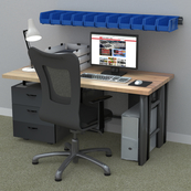 Blue, 10-7/8" x 5-1/2" x 5" Hanging and Stacking Bin (12 Per Carton)