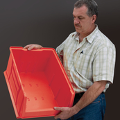 Red, 23-7/8" x 16-1/2" x 11" Stacking Shelf Bin (1 Per Carton)