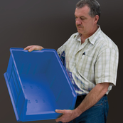 Blue, 23-7/8" x 16-1/2" x 11" Stacking Shelf Bin (1 Per Carton)